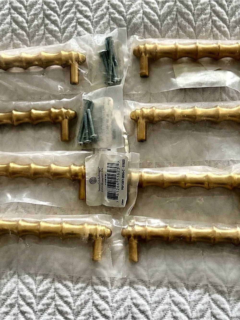 Gold Bamboo Designer Drawer Pulls NWT by BetsyFields Liberty Set of 8